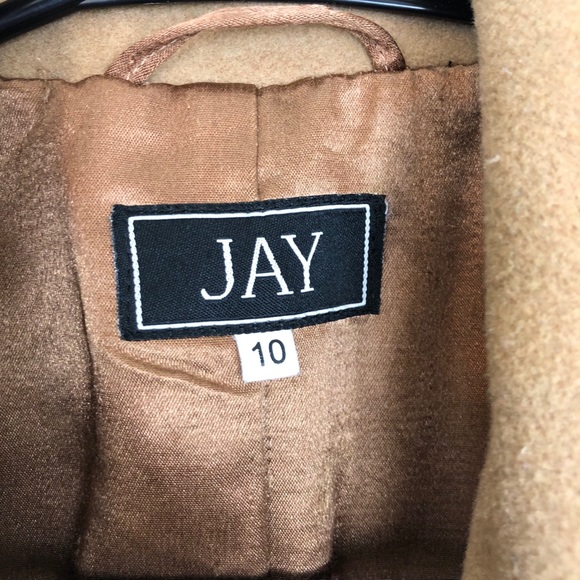 Jay Wool Cashmere Mid Length Camel Coat Sz 10 - Picture 3 of 10